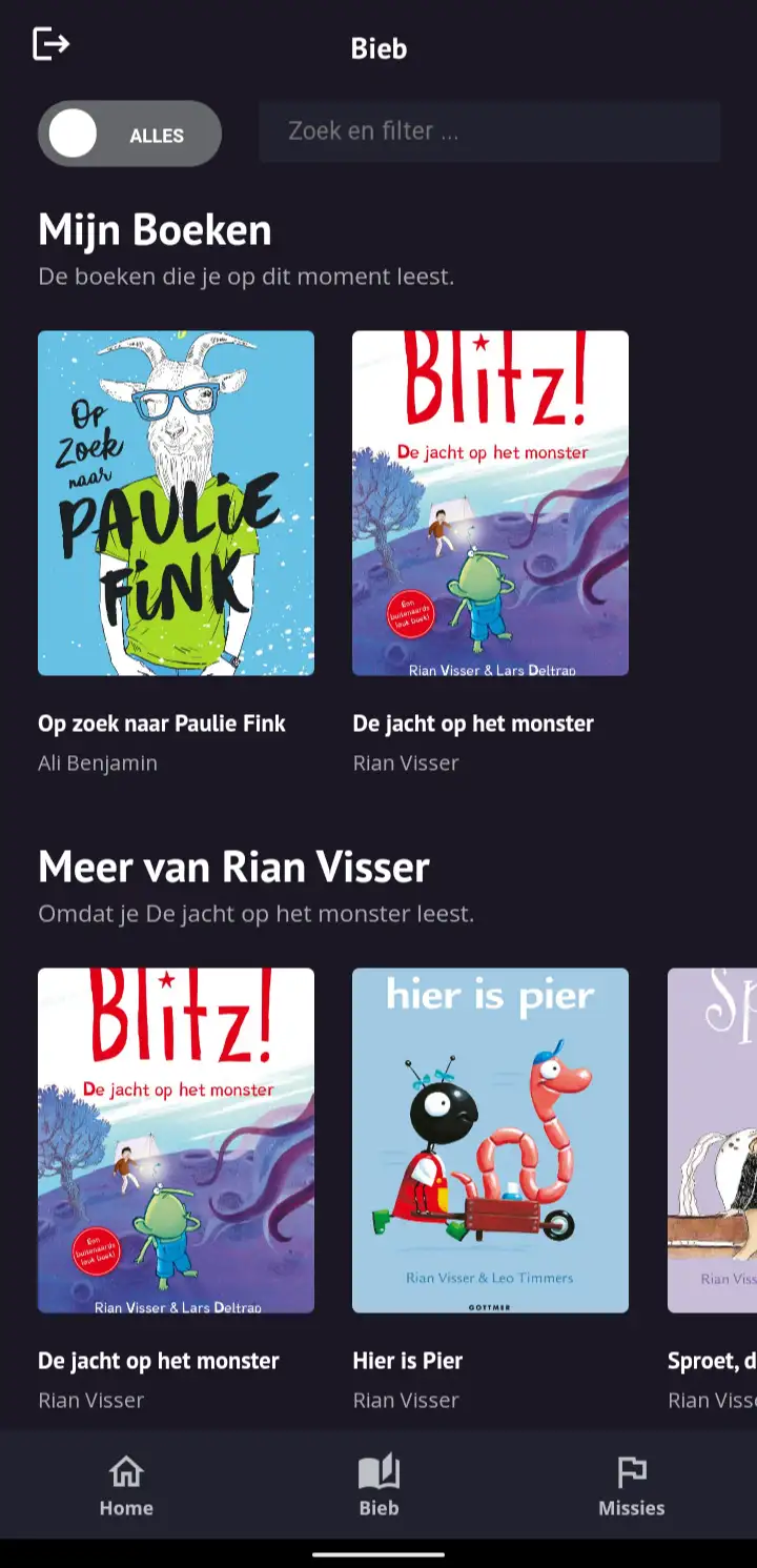 screenshot bibliotheek